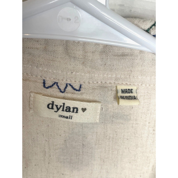 Women's Floral Embroidered Camp Button Down Shirt Sz S Cotton Boho Resort - Picture 6 of 9